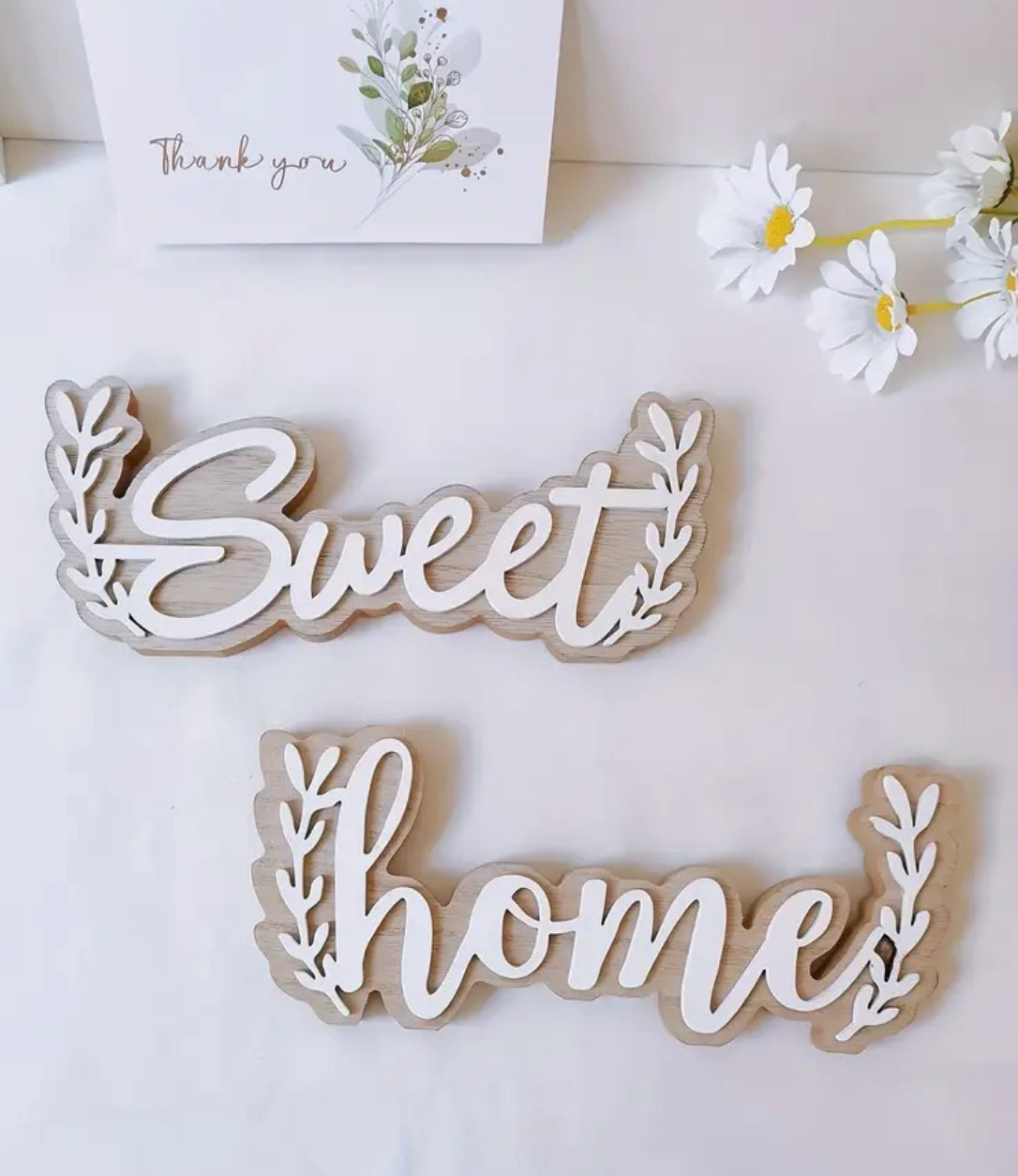 “Sweet” and “Home” Wooden Wall/Table Decor – Buy Individually or as a Set | Rustic Farmhouse Sign