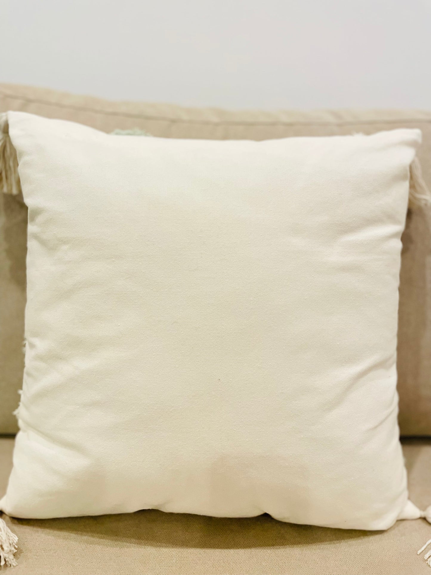 Modern Textured Throw Pillow Cover – Soft Beige & Sage Green Accents